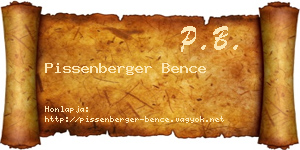 Pissenberger Bence névjegykártya